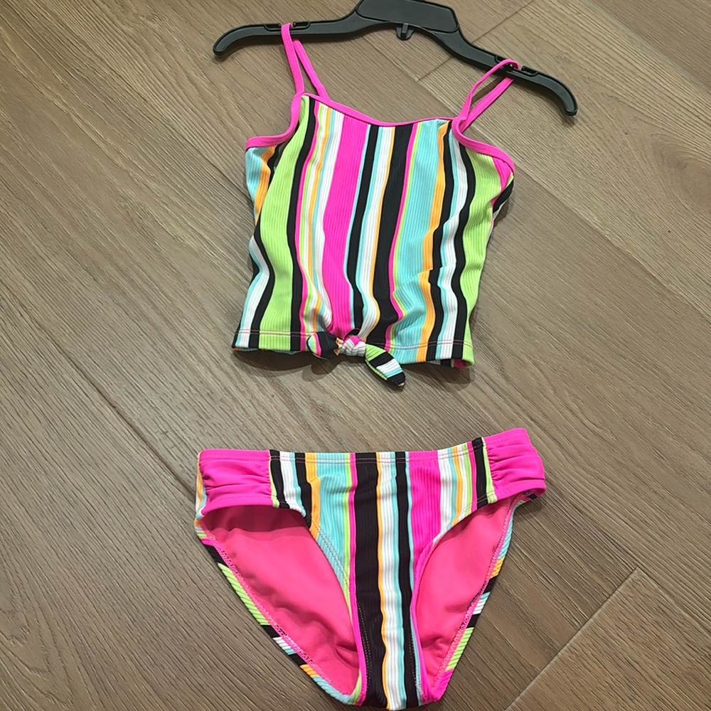 Girls swimsuit colorful stripes